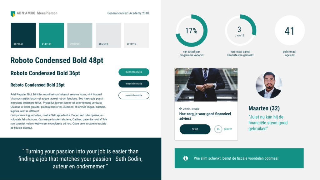 A styletile for ABN AMRO MeesPierson Generation Next