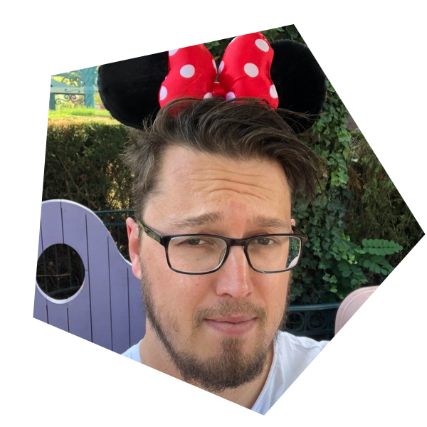 Coen with his Mini Mouse ears in DisneyLand.