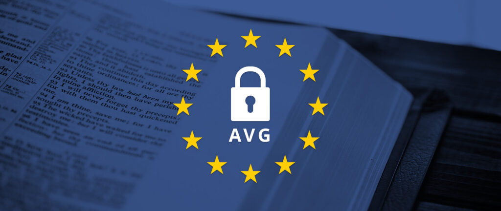 Boek met AVG symbool met sterren op de f