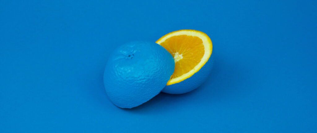 Header Styletile met blauwe sinaasappel