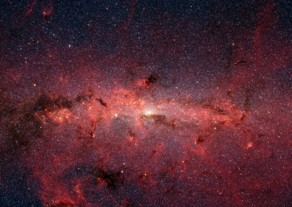 The center of our Milky Way galaxy photographed by NASA's Spitzer Space Telescope's infrared cameras. So many stars!