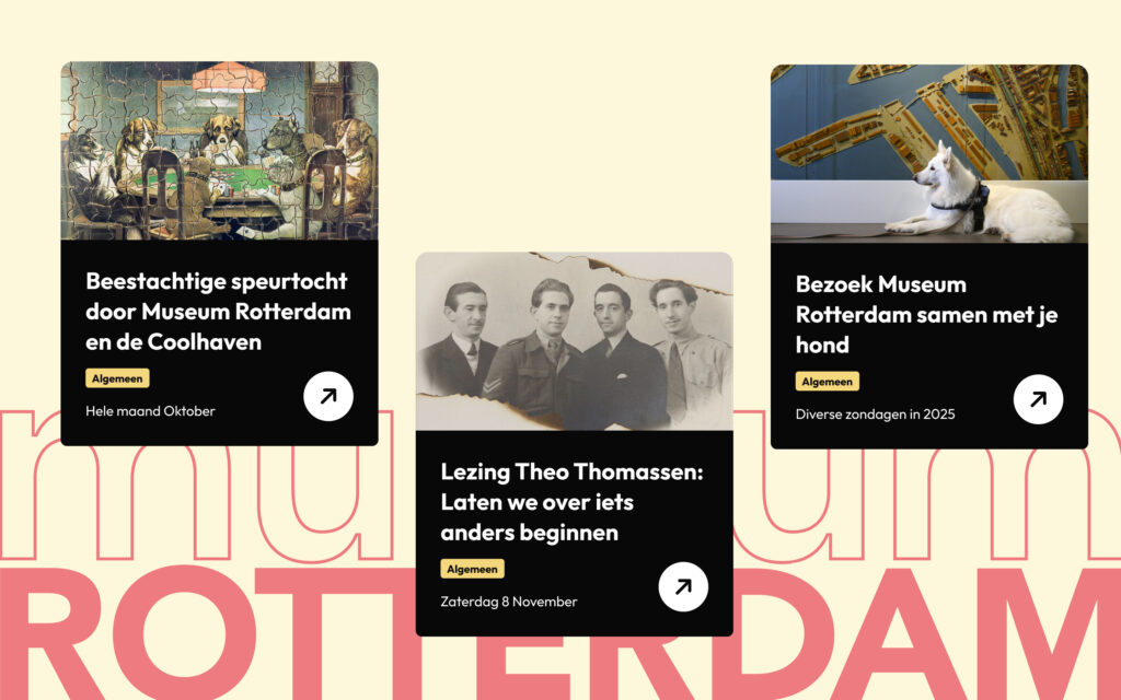 Verschillende activiteiten van de website van Museum Rotterdam uitgelicht.