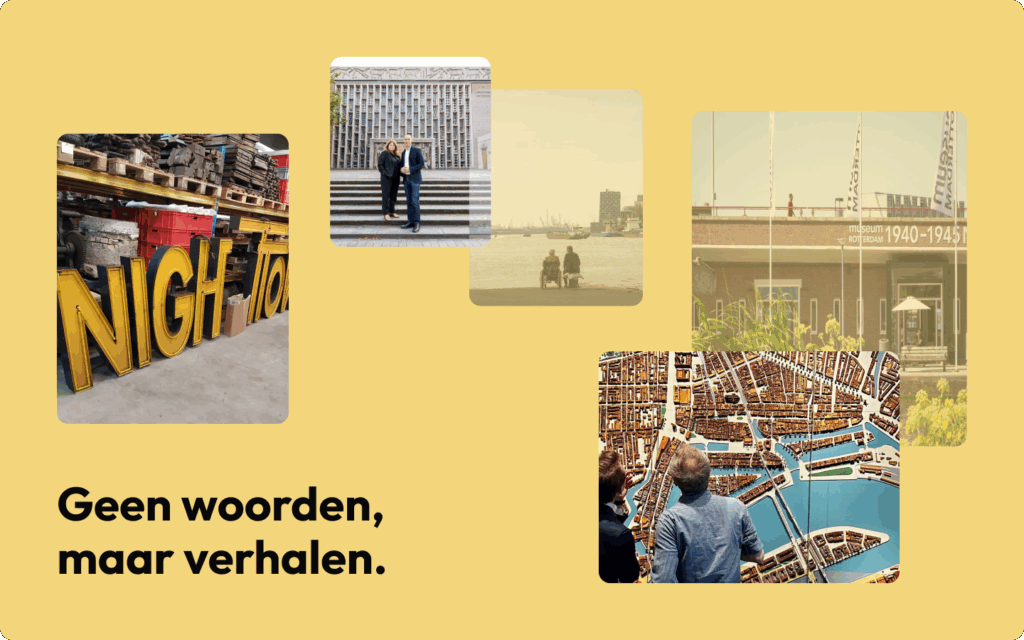 Geen woorden, maar verhalen. Diverse fotografie van Rotterdam, van stad, mensen en collectie van het museum.