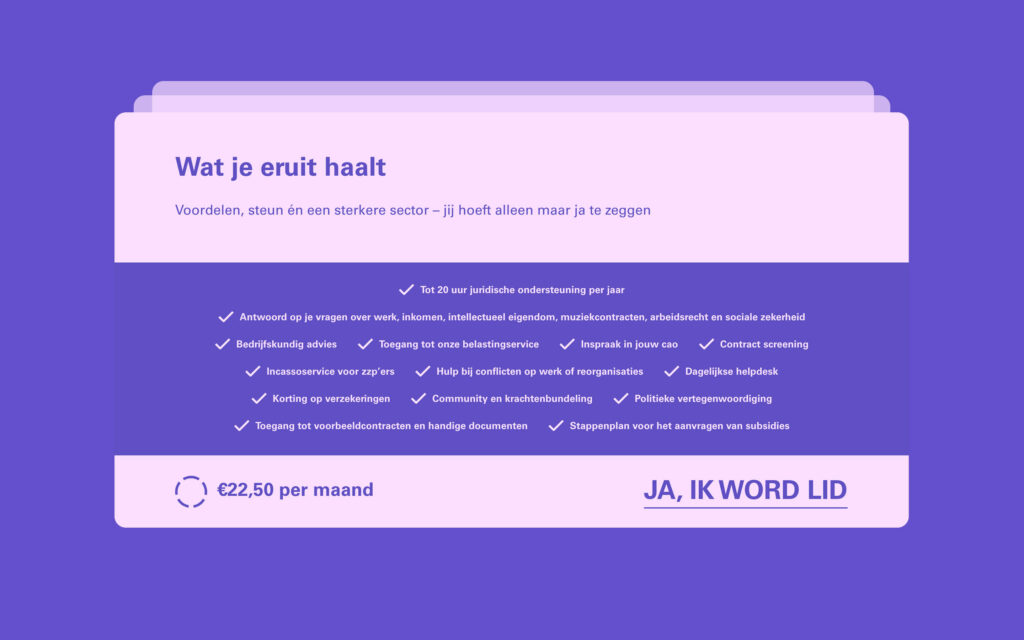 Voorbeeld van het lidmaatschap stuk in de website; wat haal je uit je Kunstenbond lidmaatschap?