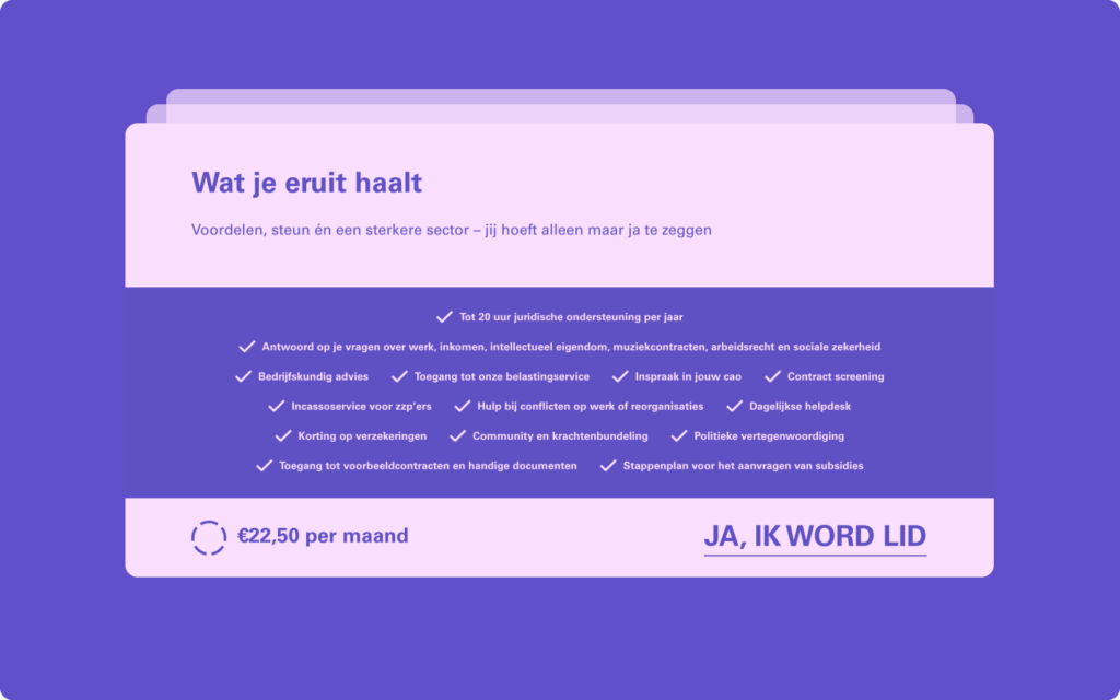 Voorbeeld van het lidmaatschap stuk in de website; wat haal je uit je Kunstenbond lidmaatschap?