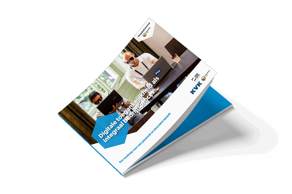 Visualisatie van een fysieke brochure ter promotie van de download.