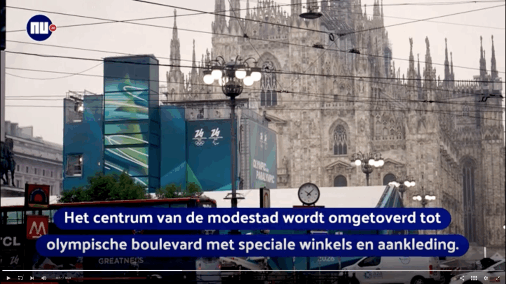 Screen van een videoplayer op NU.nl met ondertiteling.
