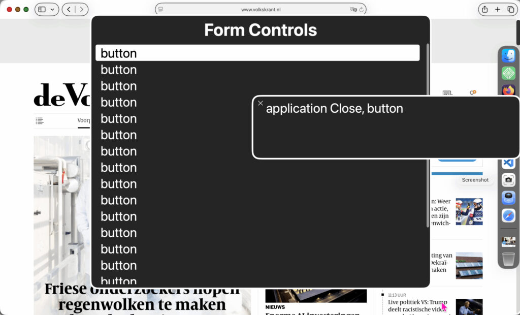 Tabulatievolgorde’ setting van Firefox geïllustreerd.